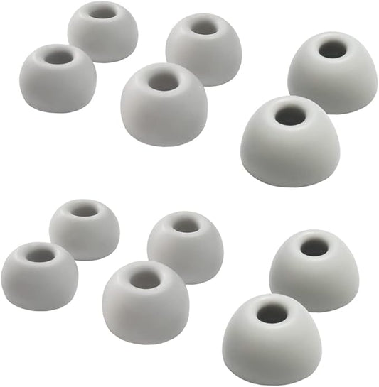 Silicone Ear Tips for Beats Fit Pro, Studio Buds & Solo Buds, Universal Replacement for Beats Earbuds, 6 Pairs LMS Gray White