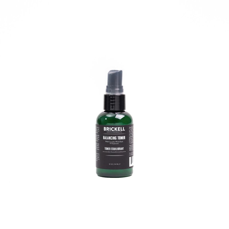Brickell Men's Balancing Toner for Men, Natural and Organic Alcohol-Free Cucumber, Mint Facial Toner with Witch Hazel, 2 Ounce, Scented