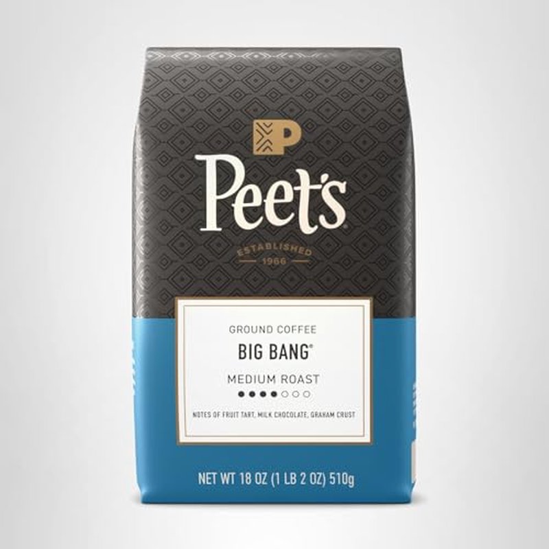 Peet's Coffee, Medium Roast Ground Coffee, 100% Arabica Coffee - Big Bang 18 Ounce Bag