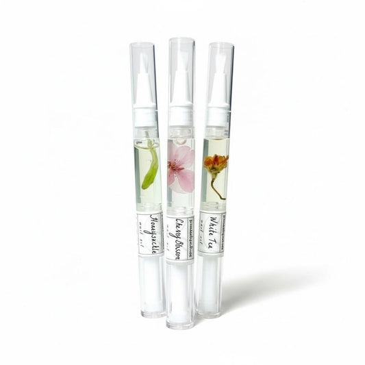 Honeysuckle Cuticle Oil Trio | Cherry Blossom & White Tea - Nourishing Manicure & Pedicure Set (Pack of 3)