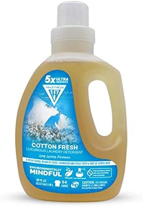 Hiketron Cotton Fresh Liquid Laundry Detergent, 5x Ultra Concentrated, Tough Stains Remover, Long Lasting Scent (40 Fl Oz, Pack of 1)