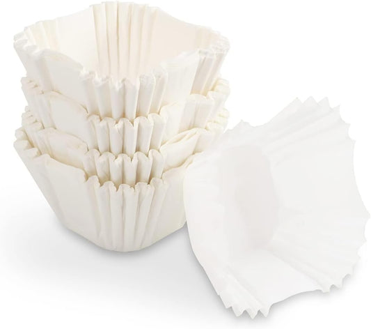 Skiennix White Cupcake Liners - 100 Count Square Baking Cups, Food Grade & Grease Resistant