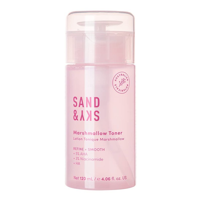 Sand & Sky Australian Essentials Brightening Toner with Niacinamide & Glycolic Acid - Marshmallow Extract Essence, Exfoliates & Strengthens Skin, 4.2 fl oz
