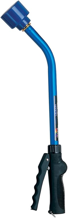 Dramm Touch-N-Flow Rain Wand â 16â Long, Blue â Full Watering Flow with Trigger-Style Shut-Off Valve & Lock â High-Flow, Gentle Spray for Gardens, Hanging Baskets & Flowerbeds
