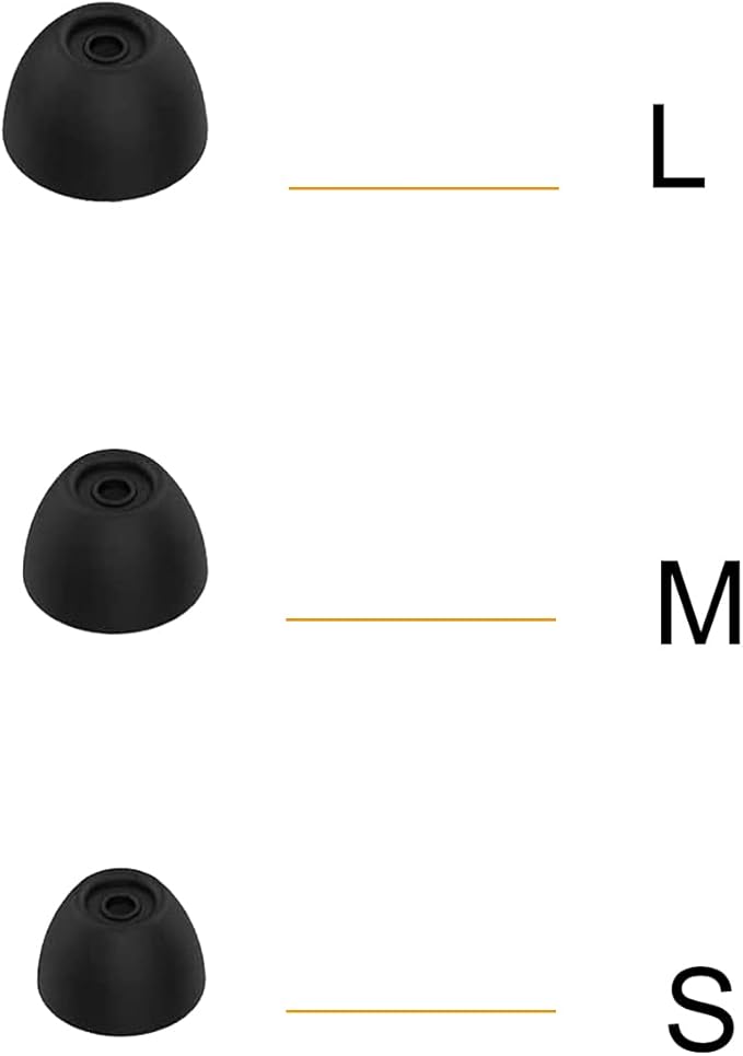 Luckvan Silicone Earbuds Tips for Galaxy Buds 2 Replacement Ear Tips for Samsung Galaxy Buds+/Galaxy Buds PE, 6 Pairs LMS Black