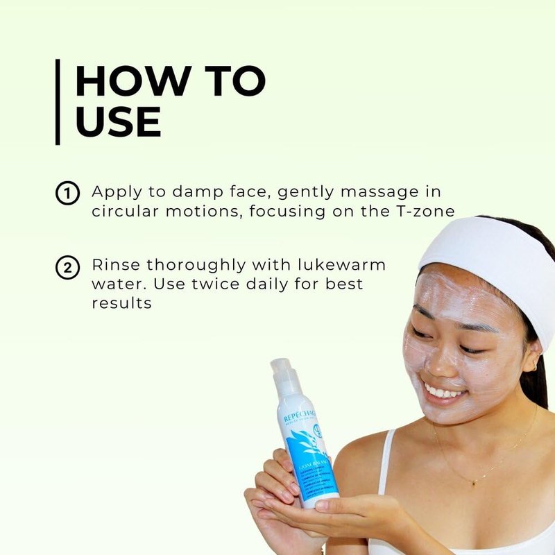 Repechage T-Zone Balance Cleansing Complex – Hydrating Facial Wash with Squalane, Coconut Oil, Chamomile & Aloe Vera – Soap-Free, Paraben-Free – for Oily, Combination & Sensitive Skin, 6 oz