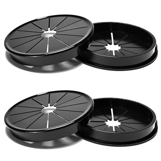 EASYEAH 4PCS Cable Grommets, 3-1/8"(80mm) Desk Hole Cover Petal Shaped Buckle Type Nylon Snap Bushing Grommet, Wire Hole Cover Insert for Cables and Cords Management and Protection of Cabinet, Black