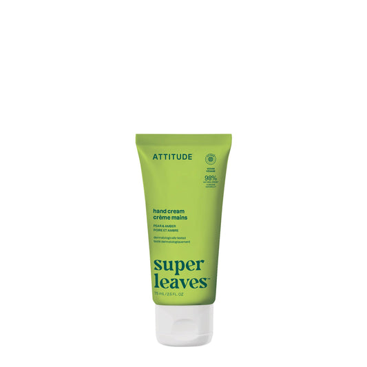 ATTITUDE Hand Cream, EWG Verified, Plant and Mineral-Based, Vegan Personal Care Products, Pear & Amber, 2.5 Fl Oz