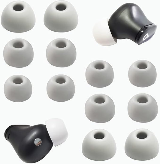 Replacement Ear Tips for Beats Studio Buds+, Fit Pro, Solo Buds, PowerBeats Pro 2 - Silicone Earbud Tips Noise Isolating Comfort Fit 6 Pairs (Gray White, S/M/L)