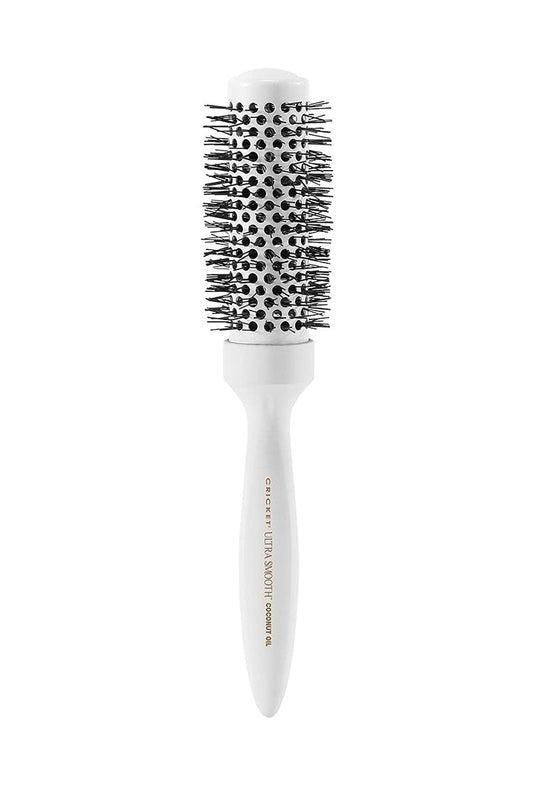 Cricket Ultra Smooth Coconut Thermal Hair Brush – 1.5” Ceramic Barrel, Coconut Oil and Keratin-Infused, Anti-Static Heat-Resistant Bristles, Textured Handle for Styling All Hair Types