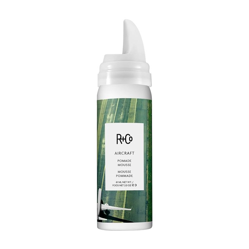 R+Co Aircraft Pomade Mousse | Lightweight Mousse for Texture, Volume & Definition | Anti-Frizz Hair Styling Foam for Tousled, Lived-In Looks | Vegan, Cruelty-Free & Paraben-Free | 2 Fl Oz Travel Size