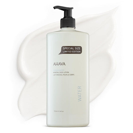 AHAVA Dead Sea Water Mineral Body Lotion - Daily Moisturizing & Hydrating Body Lotion with Osmoter, Exclusive blend of Dead Sea Minerals & Botanical Extracts, Original, 24 Fl.Oz (Packaging May Vary)