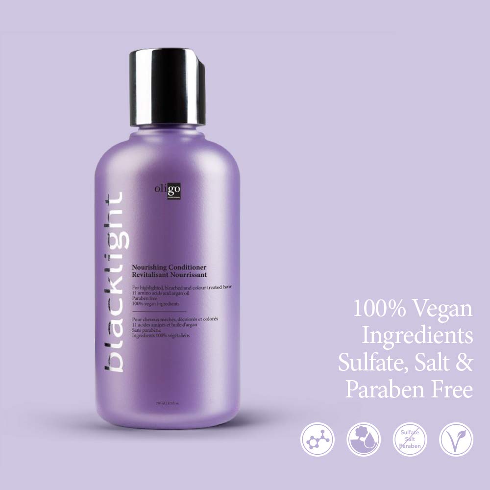 Oligo Professionnel - Blacklight Nourishing Conditioner for blondes - Sulfate free Vegan - For color treated hair - Hydrating formula with Argan oil - 8.5 oz