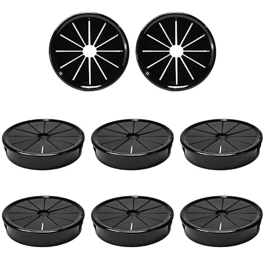 EASYEAH 8PCS Cable Grommets, 2"(50mm) Desk Hole Cover Petal Shaped Buckle Type Nylon Snap Bushing Grommet, Wire Hole Cover Insert for Cables and Cords Management and Protection of Cabinet, Black