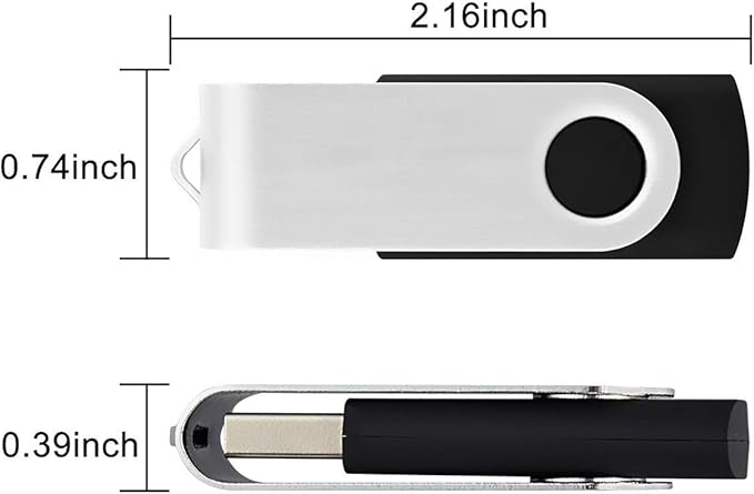 Aiibe 16 GB USB Flash Drive 20 Pack Bulk Flash Drives 16GB USB 2.0 Thumb Drive Data Storage USB Drive Zip Drives (16GB, Black)