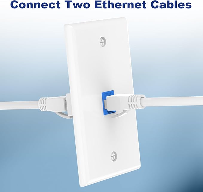 VCE Ethernet Wall Plate (UL-Listed), 1-Port CAT6 Wall Plate and Jack, RJ45 Keystone Outlet with Single Gang Low Voltage Mounting Bracket, Blue 6-Pack
