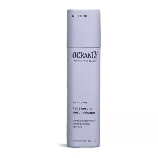 ATTITUDE Oceanly Face Serum Bar, EWG Verified, Plastic-free, Plant and Mineral-Based Ingredients, Vegan and Cruelty-free Beauty Products, PHYTO AGE, Unscented, 1 Ounce