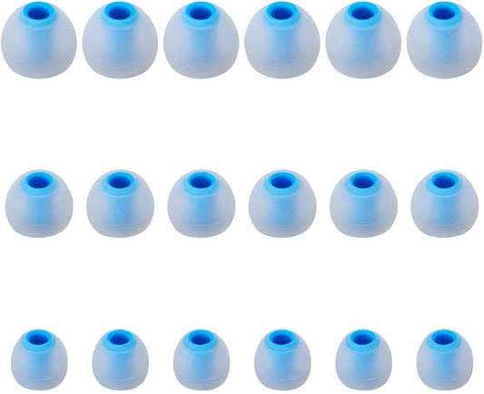 Earbud Tips High Quality Soft Silicone Earbuds Replacement Tips Fit for in-Ear Headphones(inner hole from 3.8mm - 4.2mm earphones)9 Pairs S/M/L,Transparent Blue