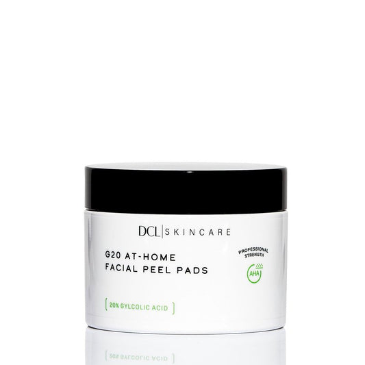 DCL Skincare G20 Glycolic Acid Exfoliating Pads with 20% Glycolic Acid – Skin-Smoothing & Hydrating, 50 Pads