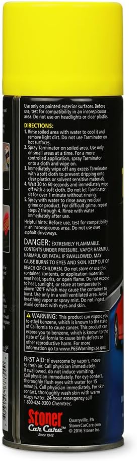 Stoner Car Care 91154-6PK Tarminator Tar, Sap, and Asphalt Remover â Fast Acting Tar and Sap Remover for Cars â Clear Coat Safe Auto Cleaner for Paint, Chrome and Wheels â 10 oz (Pack of 6)