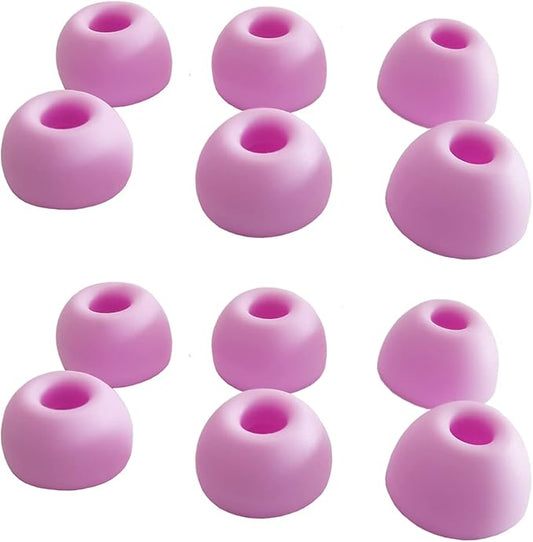 Silicone Ear Tips for Beats Fit Pro, Studio Buds & Solo Buds, Universal Replacement for Beats Earbuds, 6 Pairs LMS Purple