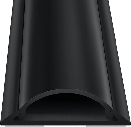 ZhiYo Cord Hider Floor 68in(4xL17in), Rigid PVC Floor Cord Cover, Hard PVC Floor Wire Cover, Floor Cable Cover for Cable Management Floor, Cable Floor Cover Black, Cord Cavity - 1in W x 0.35in H