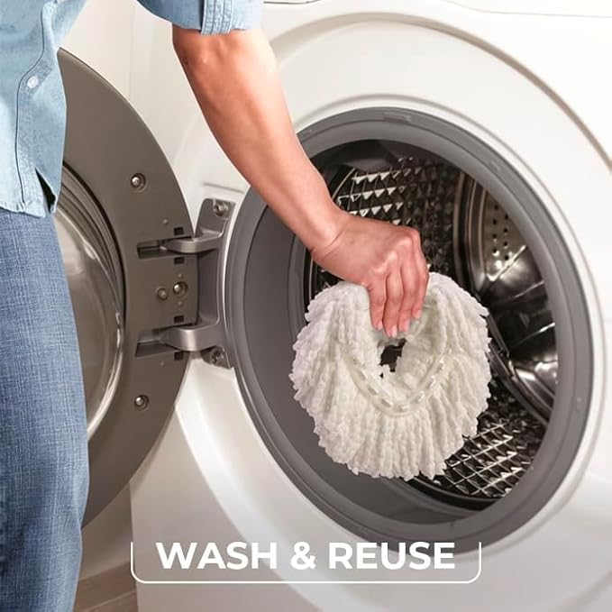 O-Cedar EasyWring Microfiber Spin Mop & Bucket Floor Cleaning System + 2 Extra Mop Head Replacements with Citrus Pac (Variety Pack)