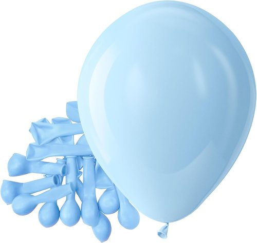 Bezente Pastel Blue Latex Party Balloons - 150 Pack of 5-Inch Round Helium Balloons for Celebrations