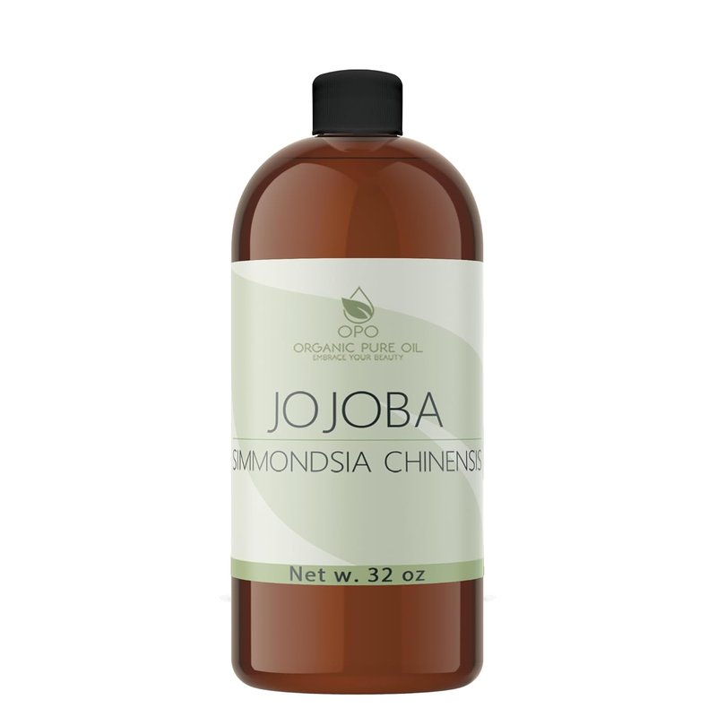100% Pure Jojoba Oil - Cold Pressed Carrier Oil for Hair, Skin & Face | 32 oz Massage & Makeup Remover