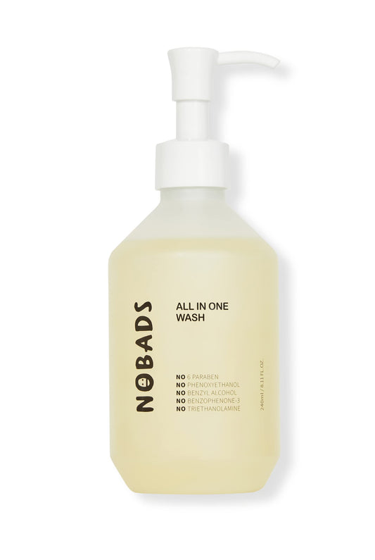 NOBADS SOFT CLEAN ALL-IN-ONE WASH, Natural cleansing ingredients, Low skin irritation, Paraben-free and formulated without harmful ingredients, Safe for everyone in the family