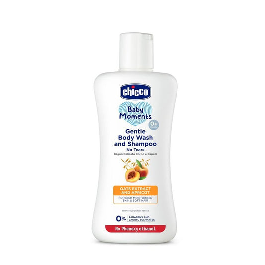 Chicco Baby Moments Gentle Body Wash and Shampoo | 200ml/(6.76 Fl Oz)