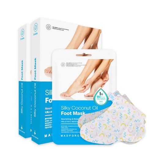MADFORCOS Moisturizing Foot Mask Socks – Silky Coconut Oil Booties for Dry, Cracked Feet & Heels | 10 Pairs