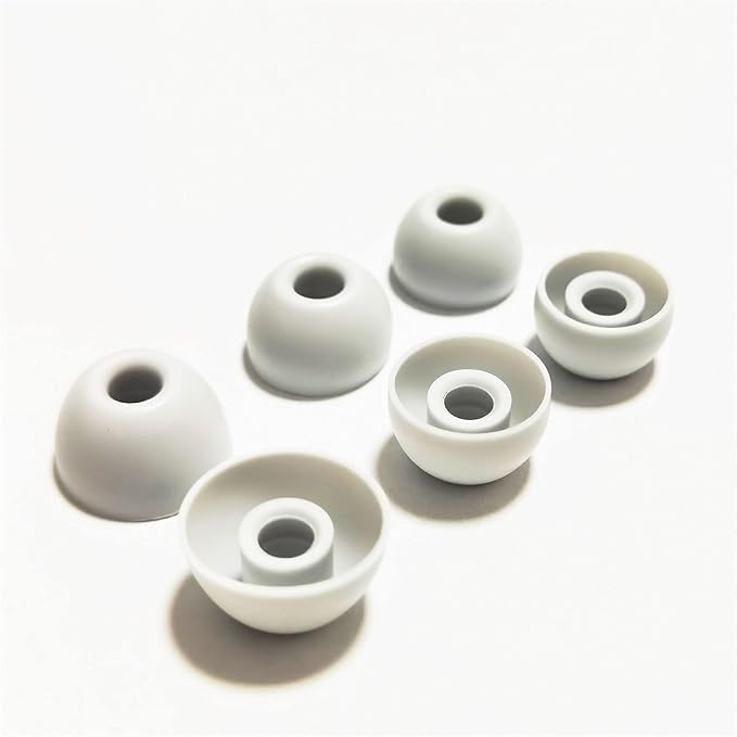 Silicone Ear Tips for Beats Fit Pro, Studio Buds & Solo Buds, Universal Replacement for Beats Earbuds, 6 Pairs LMS Gray White