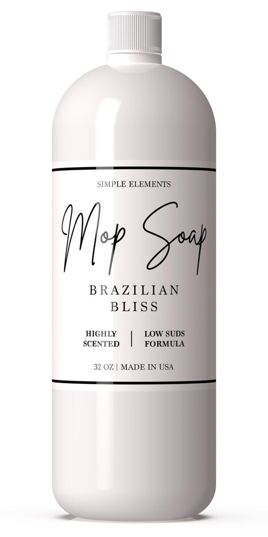 Mop Soap Highly Scented Fragrance, Long Lasting Luxury Floor Cleaner for Hardwood, Tile, Laminate & Stone, Low Suds No Residue Formula, All Mop Types, Made in USA, 32oz Brazilian Bliss Fragrance