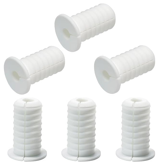 EASYEAH 6pc Starlink Cable Grommet 3/4" Silicone Anti-Slip Waterproof Wall Hole Pass Through Split Cable Bushings for TV Wire Ethernet Cord, Starlink Cable Routing Kit Accessories,38mm/1.5"Ht, White