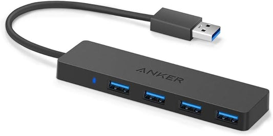 Anker USB Hub 4 Ports with 5Gbps Data Transfer, Multiple USB 3.0 Hub, USB Splitter for Laptop, Extender for A Port Laptop, PC, Desktop and More [Charging Not Supported](0.7 ft USB-A)