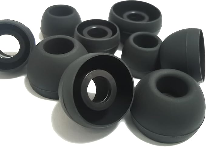 Luckvan Silicone Earbuds Tips Replacement for True Wireless Earbuds Universal Ear Tips Fit 4.5mm-6mm Nozzle 6 Pairs LMS Black