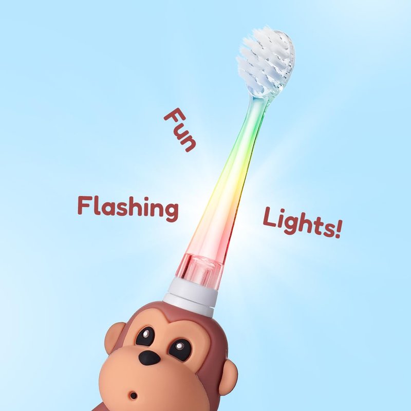BrushBaby - WildOnes - Kids Rechargeable Electric Toothbrush, Ages 0-10 - Koala Design with Flashing Lights - DeepClean Bristles for Superior Cleaning - 2 Replacement Brush Heads, 1 USB Cable