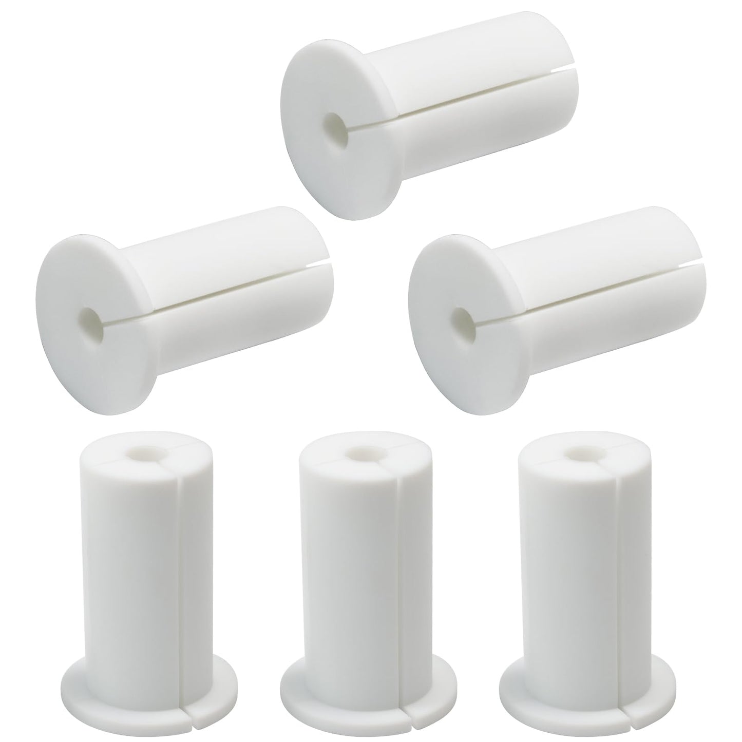 EASYEAH 6pc Starlink Cable Grommet 1" Silicone Waterproof Wall Hole Pass Through Split Cable Bushings for TV Wire Ethernet Cord, Starlink Cable Routing Kit Accessories, 52.5mm/2.07" Ht, White