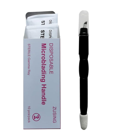 ZUSING Very Very Sharp Disposable Microblading Pens 12 Needles With Pigment Sponge Microblading Pen Disposable 10pcs/pack (Black)