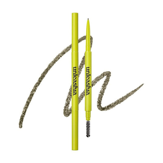 Unleashia Shaper Defining Eyebrow Fixer & Pencil No1. Oatmeal Brown - Super Slim 1mm Eyebrow Pencil