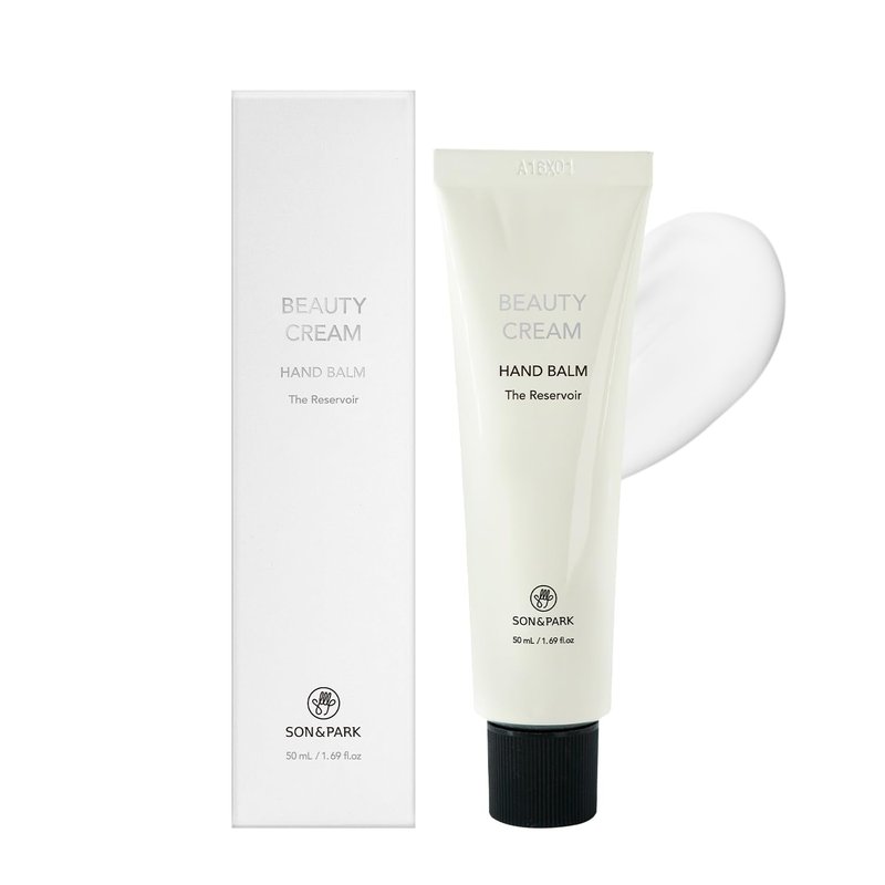 SON&PARK Beauty Water Vegan Hand Balm Cream THE RESERVOIR, Instant Relief Moisturizing Hand Lotion, Shea Butter, Fast Absorbing, Fragrance Hand Balm, On-the-Go Hydration & Protection (50mL, 1.69fl.oz)