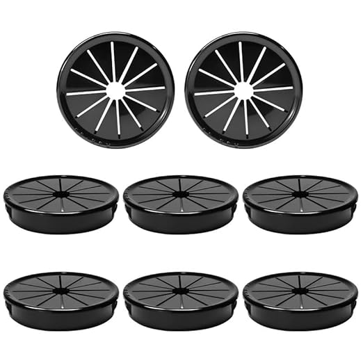 EASYEAH 8PCS Cable Grommets, 2-3/16"(55mm) Desk Hole Cover Petal Shaped Buckle Type Nylon Snap Bushing Grommet, Wire Hole Cover Insert for Cables and Cords Management and Protection of Cabinet, Black