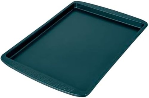 Chicago Metallic Nonstick Baking Sheet - 13x18 Inch Jelly Roll Pan in Emerald Green | Durable Carbon Steel with Textured Grip Handles