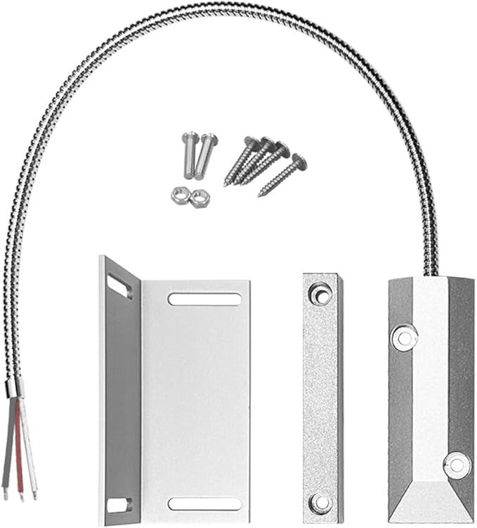 GAGALOR NO&NC 3 Wires Magnetic Garage Door Contacts Heavy Duty Alarm Switch Sensor for Roller Shutter with Adjustable Bracket
