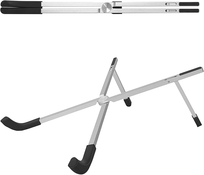 VECOFO Protable Laptop Stand for Desk,Foldable Laptop Riser Holder,Ventilated Cooling Notebook Mount Computer Stand for 10-15.6” Laptops,Tablets，Aluminum