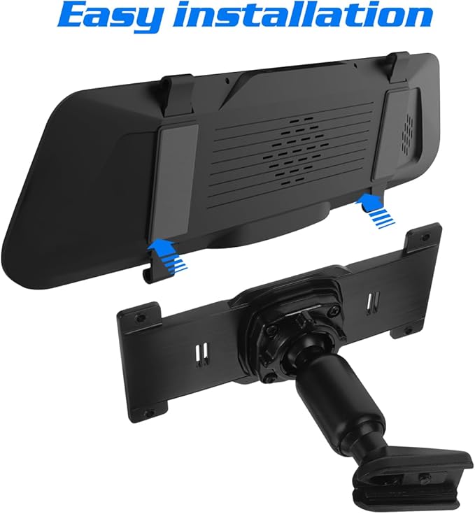 iplusmile Universal Dash Cam Mirror Mount Kit with Back Plate Panel, Aluminum Rear View Camera Bracket Holder for 5.5"-12" Streaming Car DVR, Anti-Shake OEM Look Replacement