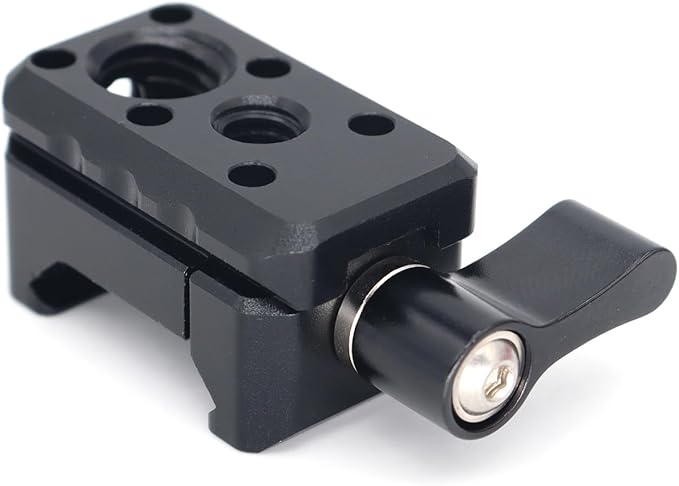 SZJELEN NATO Clamp Adapter,NATO Rail Lock Clamp Mount Quick Release with 1/4" 3/8" ARRI Thread for Camera Cage Handle Monitor LED Light Microphone Cold Shoe Magic Arm