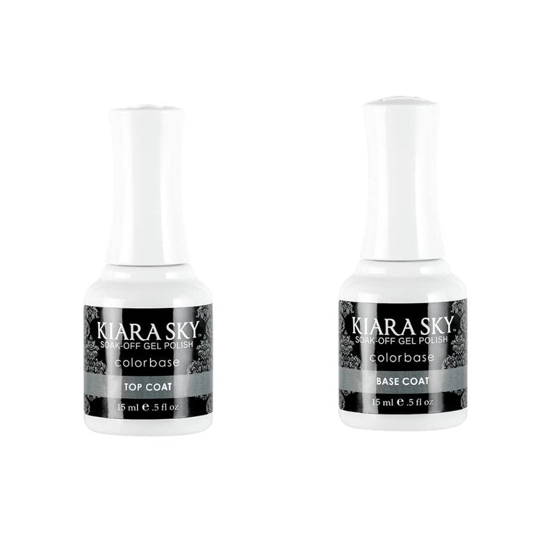 Kiara Sky Professional Nails Soak Off LED UV Gel Polish Essential Starter Pack - Gel Top and Base Coat 2