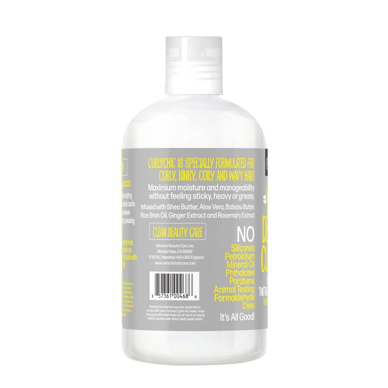CurlyChic Curl Defining Custard - Moisturizing Styling Cream for Curly & Kinky Hair - 12 fl oz | Flake-Free, Long-Lasting Hold